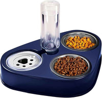 3 in 1 Double Cat Bowls,Stainless Steel Cat Food Bowl with Stand,Cat Feeding Bowl,Detachable Pet Food Bowl for Cats and Dogs,Automatic Water Storage Water Bowl