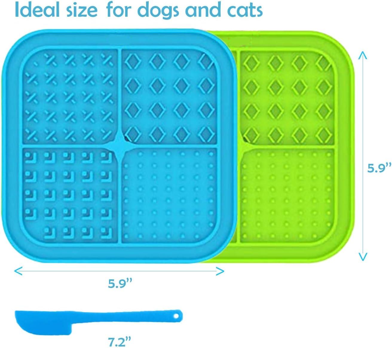 Lick Mat for Dogs Cat Slow Feeder Silicone Licking Pads with Suction Cups for Pet Boredom & Anxiety Relief Nail Trimming Bathing Grooming (5.9‘’)