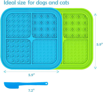 Lick Mat for Dogs Cat Slow Feeder Silicone Licking Pads with Suction Cups for Pet Boredom & Anxiety Relief Nail Trimming Bathing Grooming (5.9‘’)