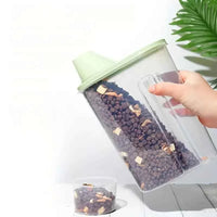 1pc Airtight Pet Food Storage Container with Scoop - Durable PP, Rectangular, Keeps Dog & Cat Kibble Fresh and Moisture-Free, with Measuring Cup Lid for Easy Pouring Food Jar