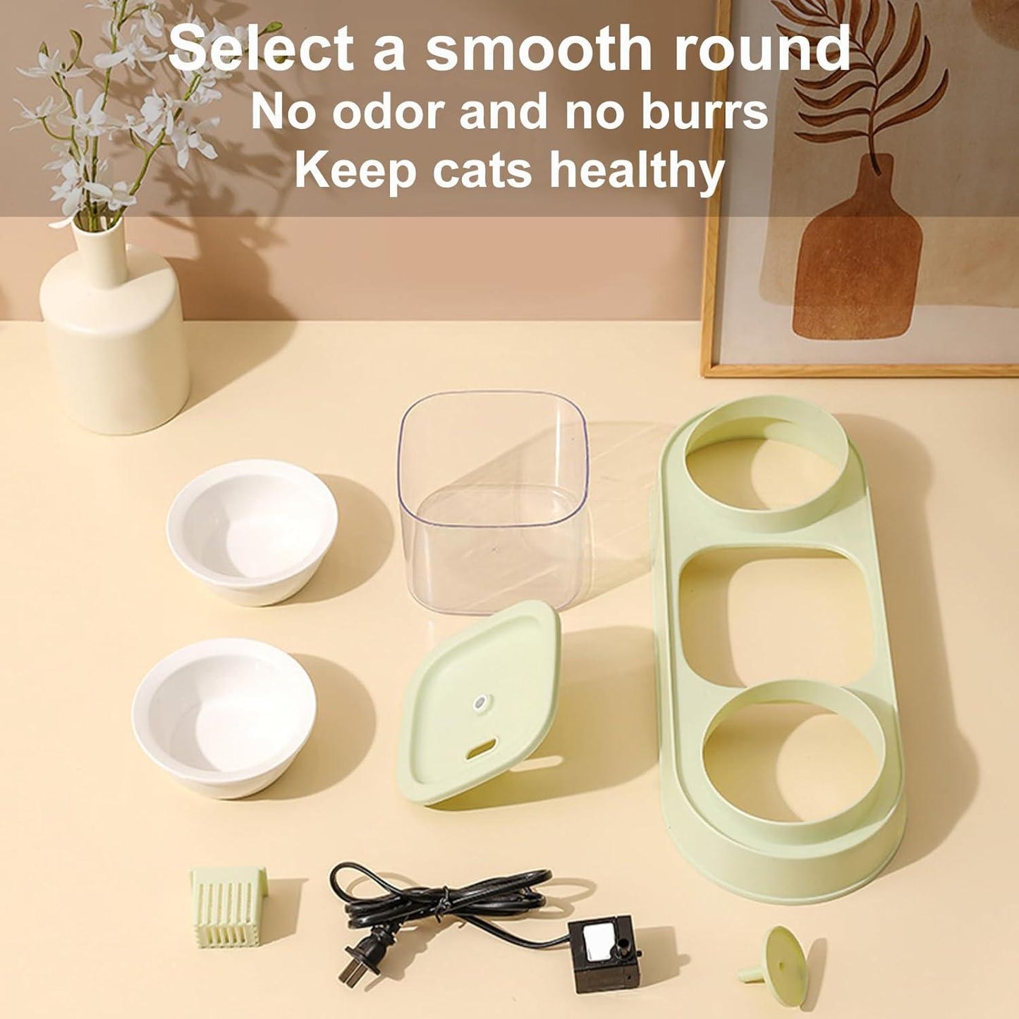 Elevating Cats Bowl Automatic Water Fountain Food Bowl AntiVomiting Dog Feeding Bowl Food Container for Small Dog Cats