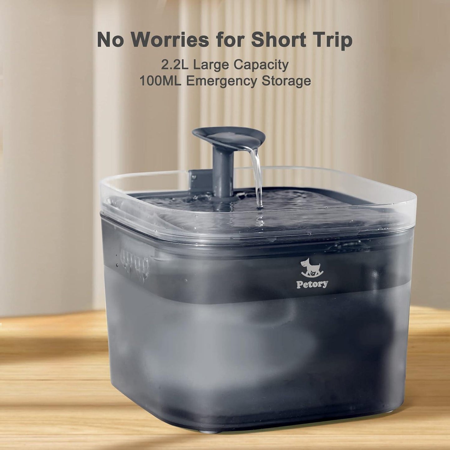 Automatic Pet Water Dispenser with Replacement Filters, 74oz/2.2L BPA-Free Water Fountain for Cats Inside with 2 Flow Modes