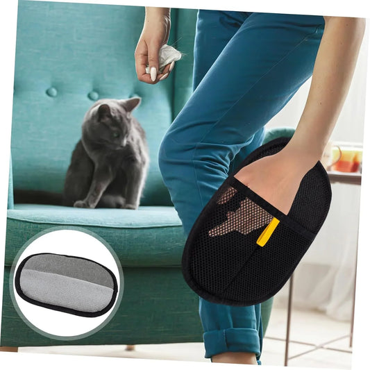 Double-Sided Pet Hair Removal Gloves for Cats and Dogs Washable Grooming Mitts Large Fits All Easy to Hair Brush for Shedding