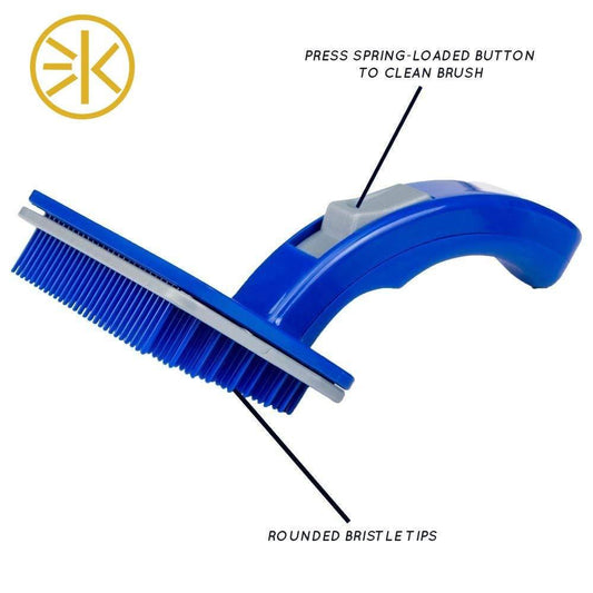 Self-Cleaning Pet Grooming Brush - Press Button for Tangle-Free Fur for dog and cat (Large) Grooming Comb