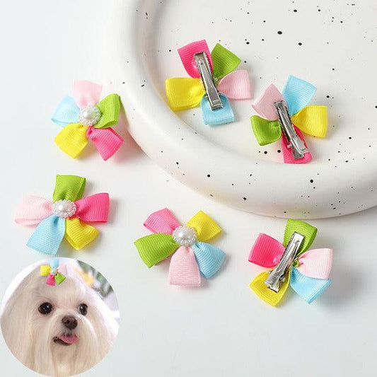 Colorful Maltese hairpins dog cat headdress new Yorkshire Mamaiko supplies pet Hair Clips
