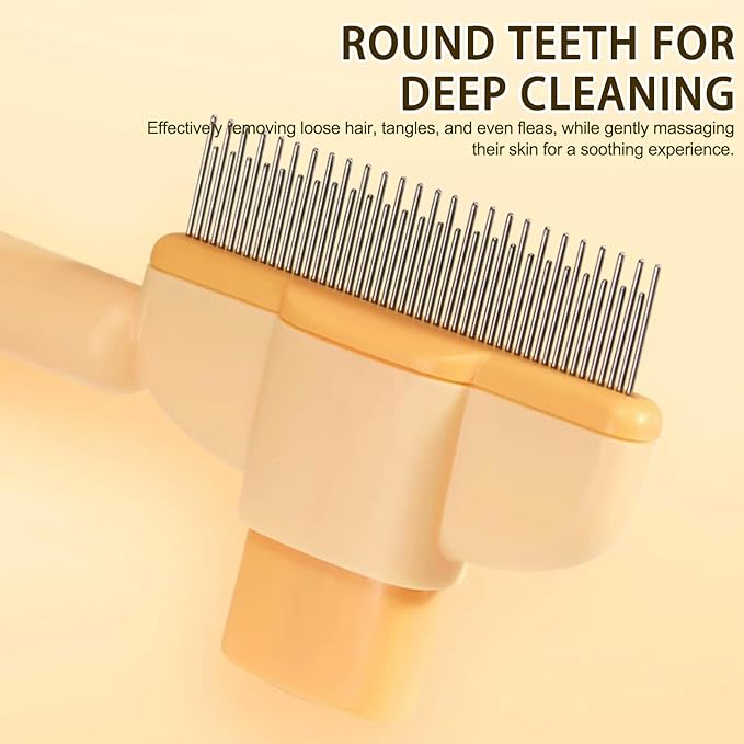 Pet Grooming Comb for Dogs & Cats-Flea Removal, Dense Teeth Detangling Brush, Cat Hair Brush