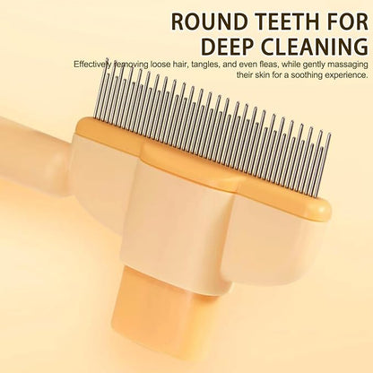 Pet Grooming Comb for Dogs & Cats-Flea Removal, Dense Teeth Detangling Brush, Cat Hair Brush