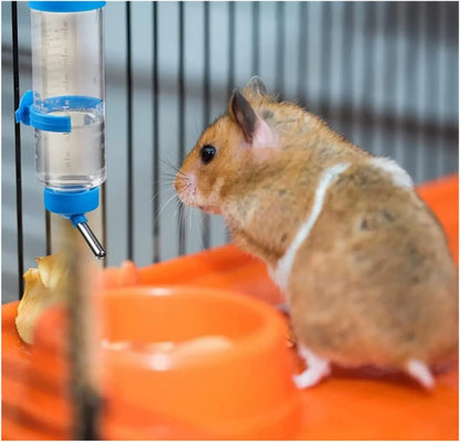 Hamster Drinker Plastic Water Bottle Dispenser Feeder HangingHamster Guinea Pig Squirrel Rabbit Drinking Head Pipe Fountain 125ml