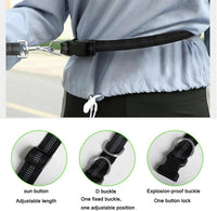 Hands Free Dog Leash, Adjustable Waist Belt and Dual-Handle Retractable Bungee Leash, Jogging Dog Leash with Reflective Stitching, Random Colors