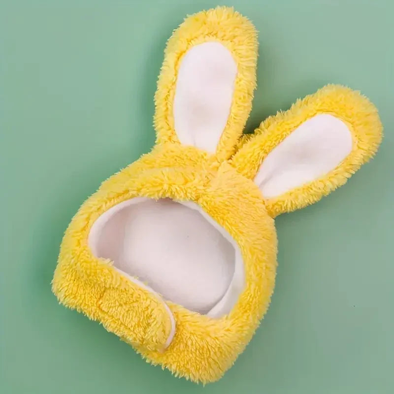 Adorable Cartoon Bunny Ears Pet Hat for Cats and Dogs, Non-Woven Fabric, Adjustable Fastening, Animal Cap