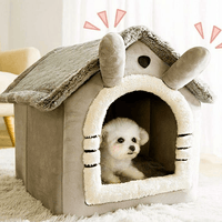 Dratal Cat & Dog House Kennel Soft Pet Bed Small Cat Tent Indoor Enclosed Warm Plush Sleeping Nest Basket with Removable Cushion Pet Supplies