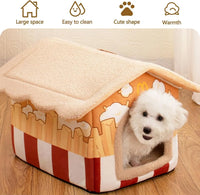Cat Beds for Indoor Cats Removable Washable Lovely Sleeping Bed Cat Bed Cave Coffee