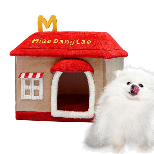 Super Premium Foldable Pet Cat & Puppy Bear Design House with Removable Cushion for All weather