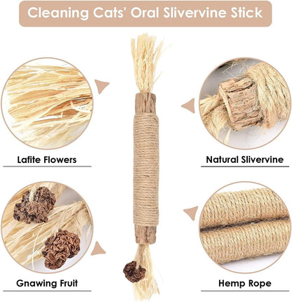 Silvervine Sticks for Cats, Catnip Sticks for Kittens Teeth Cleaning, Calm Cat Anxiety and Stress, Increase Appetite 1 Pcs