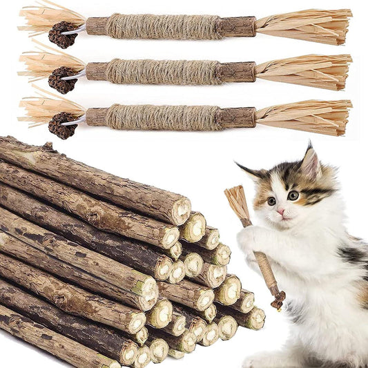 Silvervine Sticks for Cats, Catnip Sticks for Kittens Teeth Cleaning, Calm Cat Anxiety and Stress, Increase Appetite 1 Pcs