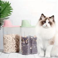 1pc Airtight Pet Food Storage Container with Scoop - Durable PP, Rectangular, Keeps Dog & Cat Kibble Fresh and Moisture-Free, with Measuring Cup Lid for Easy Pouring Food Jar