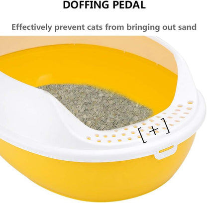 Medium Cat Litter Tray Open Anti-Splash Semi-Closed Cat Litter Box For Young Cats Kitten Litter Box