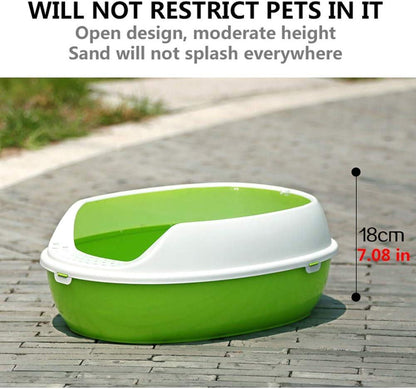 Medium Cat Litter Tray Open Anti-Splash Semi-Closed Cat Litter Box For Young Cats Kitten Litter Box
