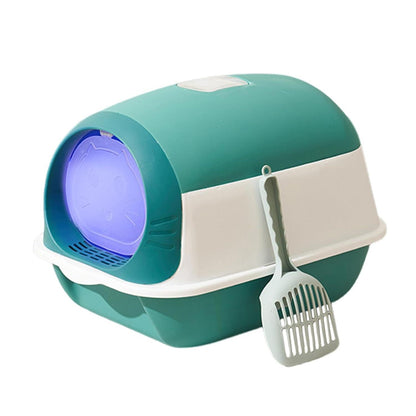 Enakshi Enclosed Cat Litter Box Hooded Cat Toilet Removable Bedpan Kitty Litter Tray