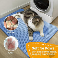 Cat Litter Mat Honeycomb Double Layer Cat Litter Trapping Mat, Non-Slip Waterproof Urine Proof Cat Litter Box Mat, Kitten Supplies and Essentials