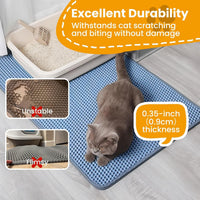 Cat Litter Mat Honeycomb Double Layer Cat Litter Trapping Mat, Non-Slip Waterproof Urine Proof Cat Litter Box Mat, Kitten Supplies and Essentials