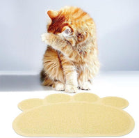 Frogued Kitten Mat Soft Leak-Proof Fine Workmanship Non-Slip Easy to Clean Less Waste Cloth Claw Shape Cat Litter Pad for Indoor Pet Litter Mat