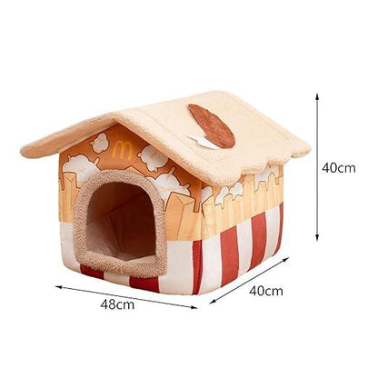 Cat Beds for Indoor Cats Removable Washable Lovely Sleeping Bed Cat Bed Cave Coffee