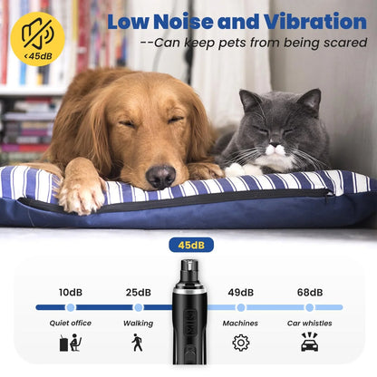 USB Charging Pet Nail Grinder Professional Rechargeable Usb Pet Electric Grinder Led Light Dog and Cat Trimmer
