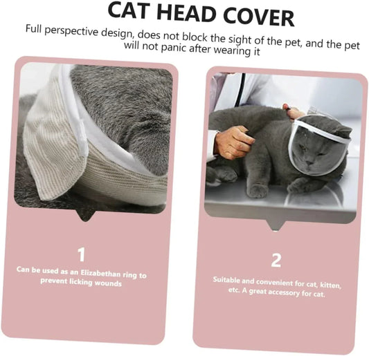 Pet Transparent Mouth Cover, Breathable Cat Grooming Mask, Protective Anti-Licking Anti-Bite Breathable Cat Mask