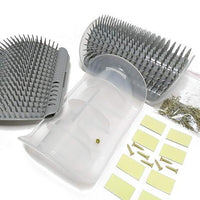 Self Groomer with Catnip Wall Corner Massage Comb Scratcher Grooming Brush Tool for Long & Short Fur Kitten Cats