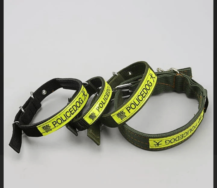 Police Dog Printed Adjustable Collar Medium and Large Size Dog