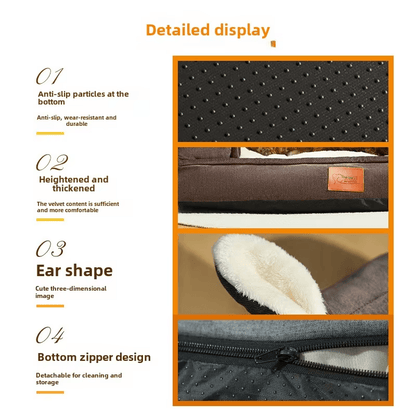 New Arrival Open Cat and Dog Bed by Winterheattech Removable Nest House with Foam Plush Brown Dog and Cat Sofa Bed