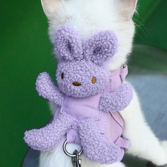 Rabbit Escape Proof Cat Harness 2 Color Leash Set Walking Leash Cat Leash Medium Size