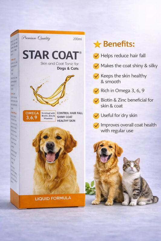 skyec Star Coat Skin and coat Tonic for Dogs and Cats for healthy skin ,shiny coat and control hair fall Pet Health Supplements  (200 ml)