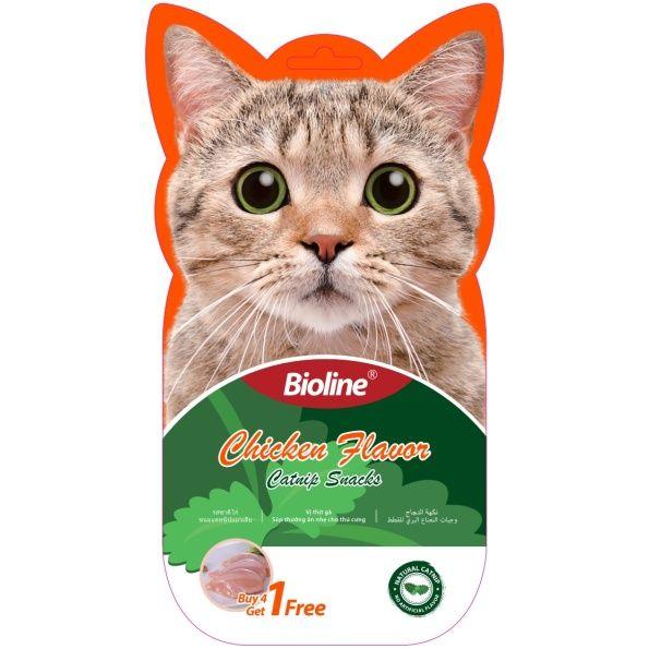 Bioline Catnip Snacks Chicken Flavor Cat Treats 15gX 5 pcs