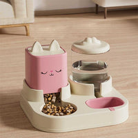 Automatic Cat Food Bowl | Large Capacity Feeder | Automatic Beverage Bottle | Double Bowl Feeder | Pet Cat Food Dispenser