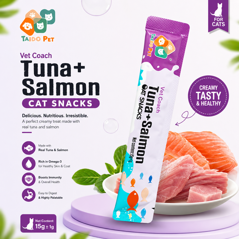 Taido Pet Vet Coach Tuna & Salmon Cat Treat Snacks 15g