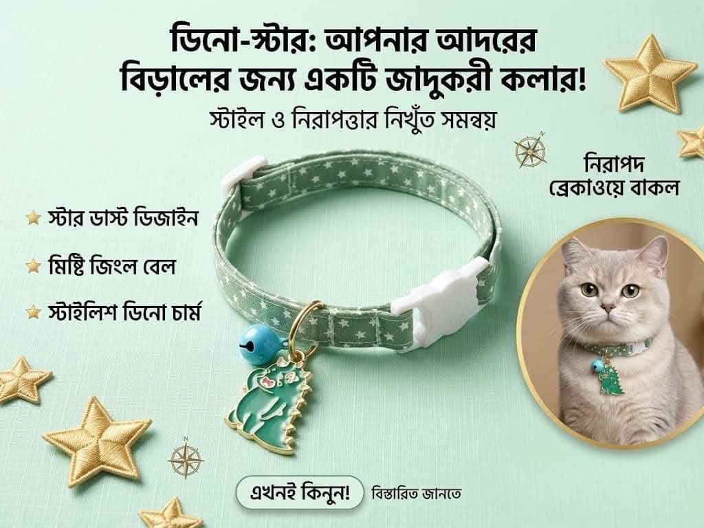 Premium Cute Character Cat Collar with Bell & Safety Breakaway Buckle ColorRandom