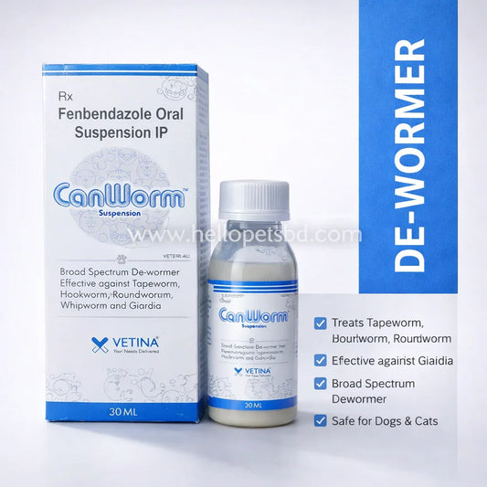 CanWorm Fenbendazole Deworming Oral Suspension for Pet Cat and Dog 30ml