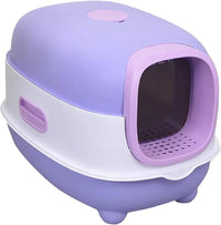 Cat Litter Box with Automatic Sand-Proof cage Sterilization and Deodorization Function With Litter Scoop Easy To Clean Enclosed Extra Large Cat Litter Tray