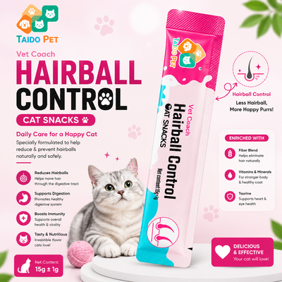 Taido Pet Vet Coach HAIRBALL CONTROL Cat Treat Snacks 15g