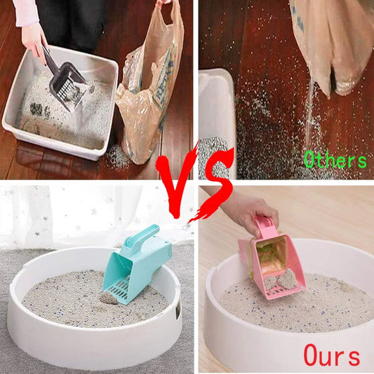 Cat Litter Scoop Integrated Holder with Poop Sifting - Cat Litter Sifter Scoop System