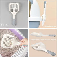 Large fine Hole cat Litter Shovel Simple cat Poop Shovel Clean cat Litter Shovel Long Handle Litter Scoop