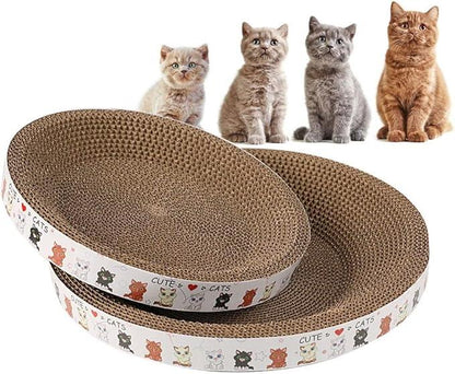 Cat Scratcher Lounge Bed, Cat Bed Cardboard, Round Scratching Board for Indoor Cat Mat (40cm)