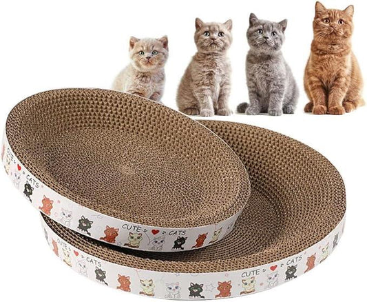 Cat Scratcher Lounge Bed, Cat Bed Cardboard, Round Scratching Board for Indoor Cat Mat (40cm)
