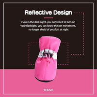 Whoof Whoof Boots for Small and Medium Dogs | Non-Slip Paw Protector Dog Shoes Pet Booties with Reflective Straps | Lightweight and Breathable | 4 pc Set