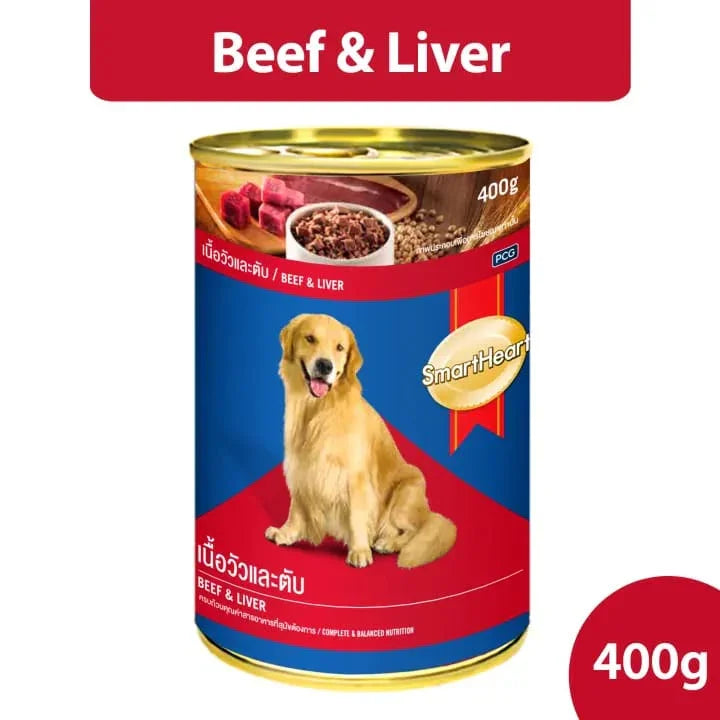 SmartHeart Dog Can Wet Food Beef & Liver 400g