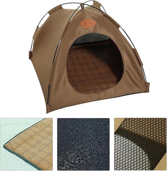 Foldable Pet Tent Summer Cat and Dog Camping Tent, Cat House Portable Indoor/Outdoor