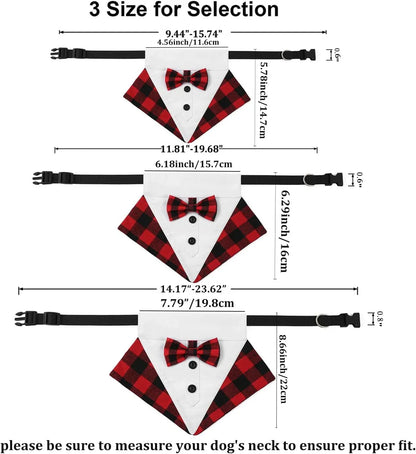 Medium Formal Dog Tuxedo Bandana Dog Wedding Bandana Dog Collar Tie with Bow Tie and Neck Tie Designs Adjustable Collar Formal Tux Dog Bowtie Adjustable Neckerchief