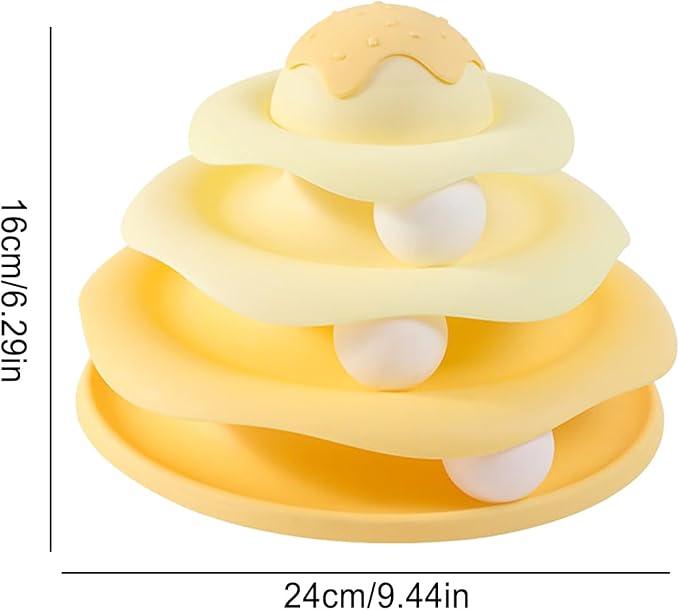Cat Toy Roller Puzzle Toy Fun Toy for Kitten Physical Exercise Cat Toy Balls With Ice Cream Shape, Detachable Cat Tower Balls